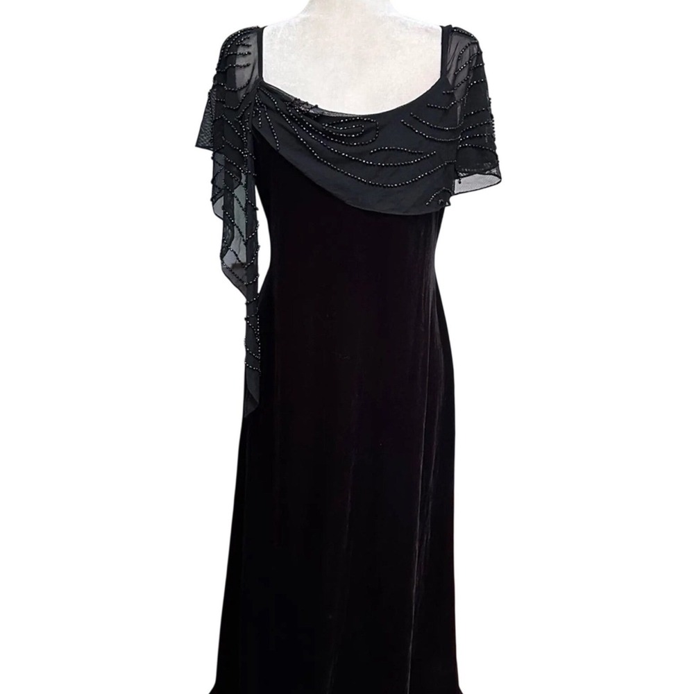 Vintage Velvet Beaded Dress Petite